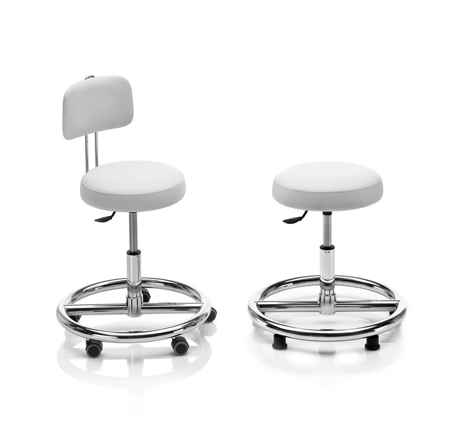 Novak M height adjustable stool with round base