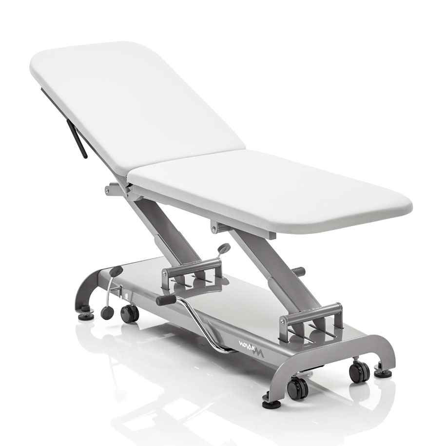 hydraulic two-section examination table model in white
