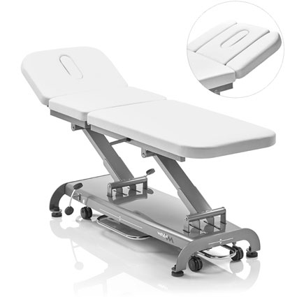three-section massage table in white