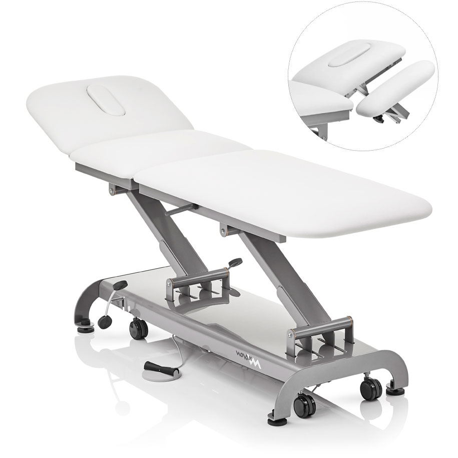 table de massage électrique blanche à trois sections