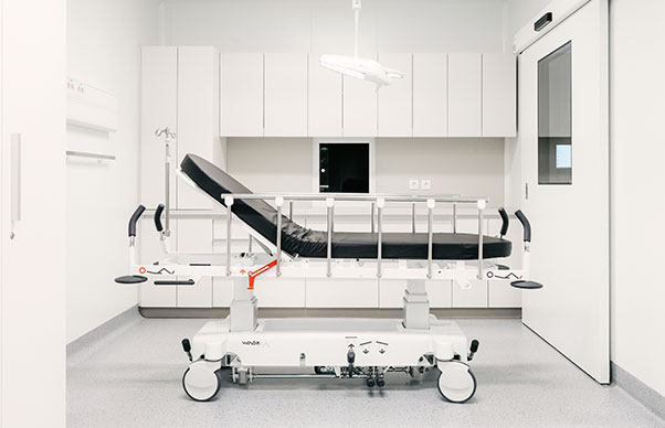 stretcher trolley in day hospital clinic
